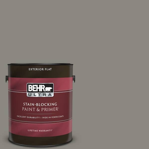 BEHR ULTRA 1 gal. Home Decorators Collection #HDC-NT-23 Wet Cement Flat Exterior Paint & Primer