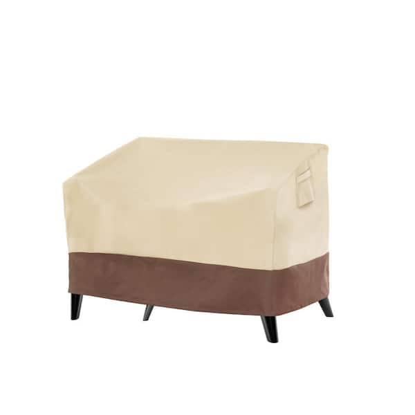 JOYESERY 60.2 in. W x 34.2 in. D x 30.3 in. Beige and Brown H Made of 600D Oxford Fabric Patio Sofa Cover Enough for 2-Seat