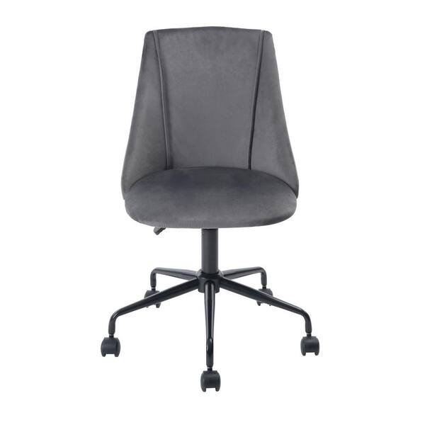 dark grey velvet office chair