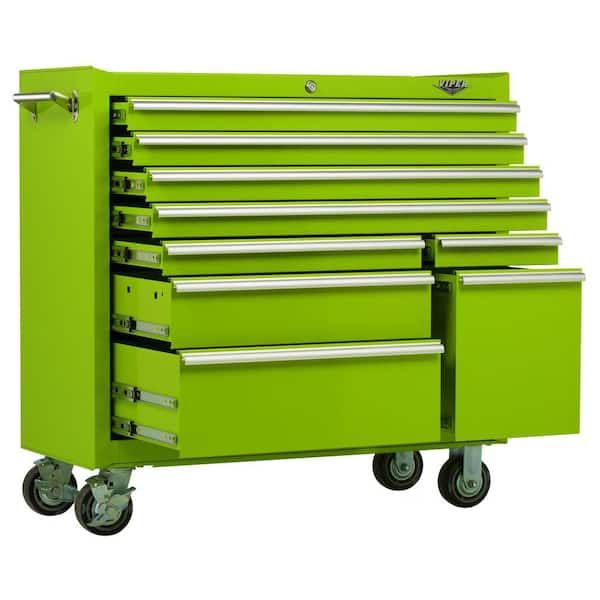Viper Tool Storage 41 in. 9-Drawer Cabinet in Lime Green