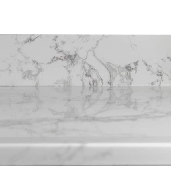 43 in. W x 22 in. D x 0.75 in. H Engineered Marble Vanity Top in Calacatta White with White Basin 43 in. W x 22 in. D x 0.75 in. H Engineered Marble Vanity Top in Calacatta White with White Basin