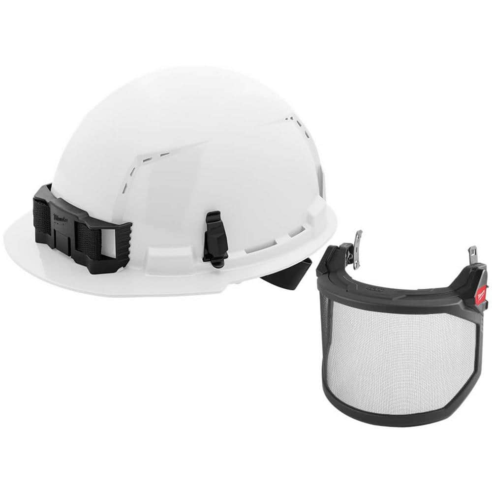 BOLT White Type 1 Class C Front Brim Vented Hard Hat with 4-Point Ratcheting Suspension with BOLT Mesh Full Faceshield price history on PriceWatchPro