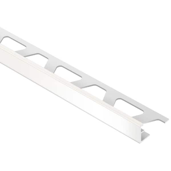Schluter Schiene White Color-Coated Aluminum 5/16 in. x 8 ft. 2-1/2 in. Metal Tile Edging Trim