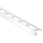 Jolly White Color-Coated Aluminum 3/8 in. x 8 ft. 2-1/2 in. Metal Tile Edging Trim