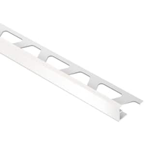 Schiene White Color-Coated Aluminum 3/8 in. x 8 ft. 2-1/2 in. Metal Tile Edging Trim
