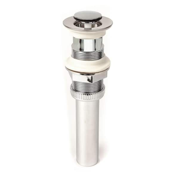 PF WaterWorks DecoDRAIN Push Open/Close Pop-Up Drain, ABS Body w/o Overflow, 1.3" Cap, 1.6-2" Sink Hole, Chrome
