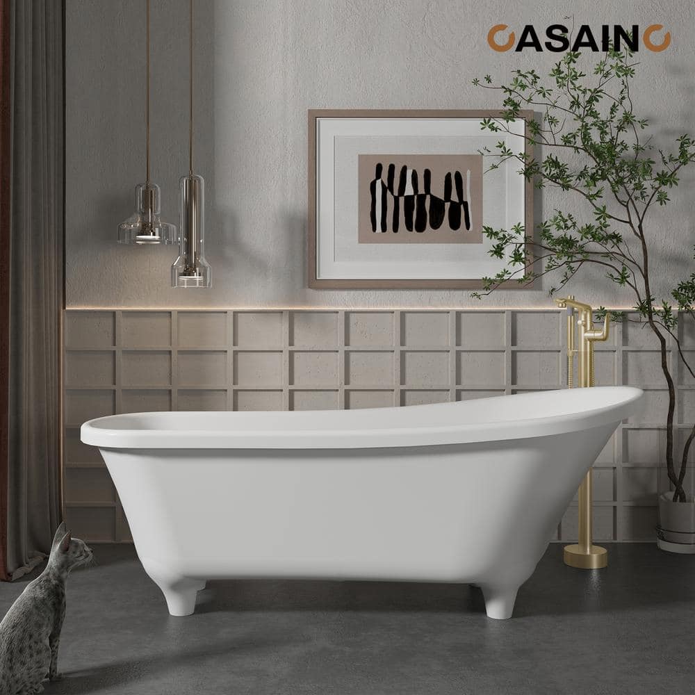 Brushed Gold Freestanding Bathtub Faucet with Handshower