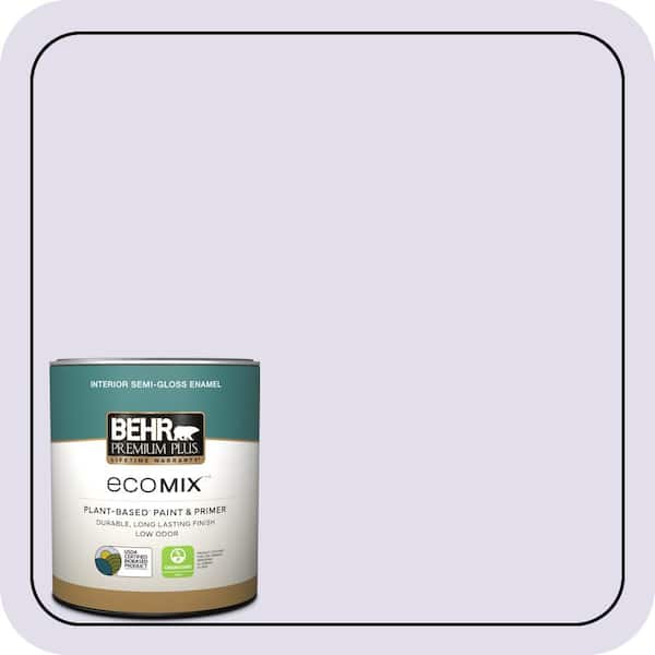 BEHR PREMIUM PLUS 1 qt. #M560-1 Sweet Bianca Semi-Gloss Enamel EcoMix ...