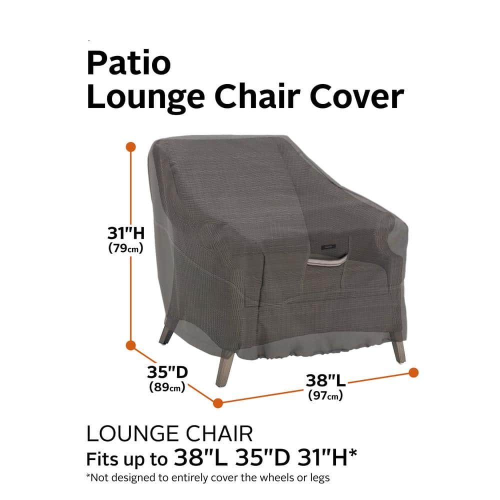 Ravenna 38" Brown Water-Resistant Patio Lounge Chair Cover