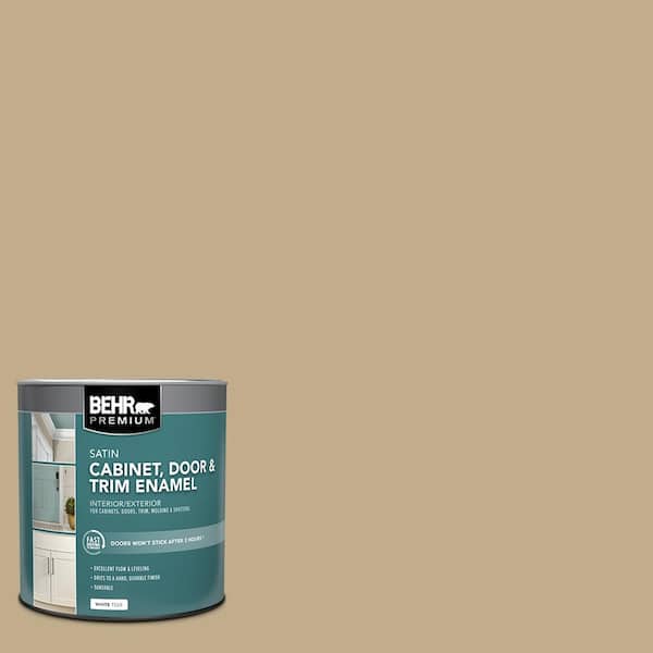 BEHR PREMIUM 1 qt. #PPU7-21 Woven Straw Satin Enamel Interior/Exterior Cabinet, Door & Trim Paint