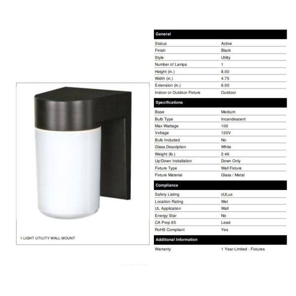 Black and White Aluminum Outdoor Wall Sconce