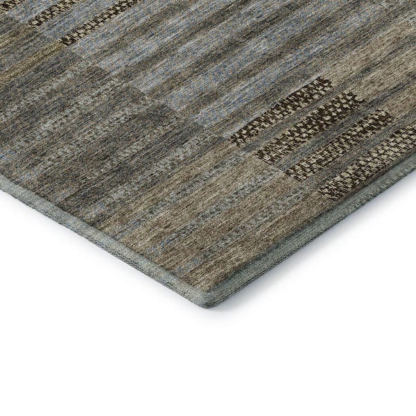 Mayfield Premium Machine Washable Abstract AMF954 Taupe 2 ft. 3 in. x 7 ft. 6 in. Runner Rug