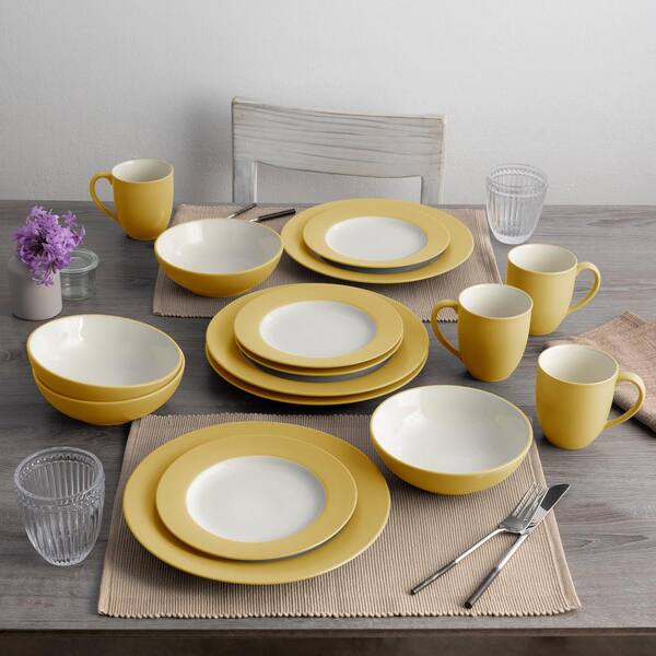 Noritake Colorwave Mustard 8.25 in. (Yellow) Stoneware Rim Salad