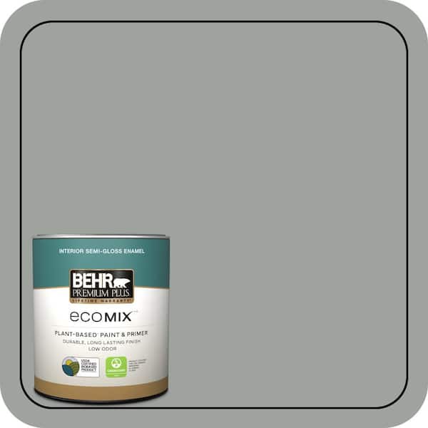 1 qt. #710F-4 Sage Gray Semi-Gloss Enamel EcoMix Plant-Based Interior Paint & Primer