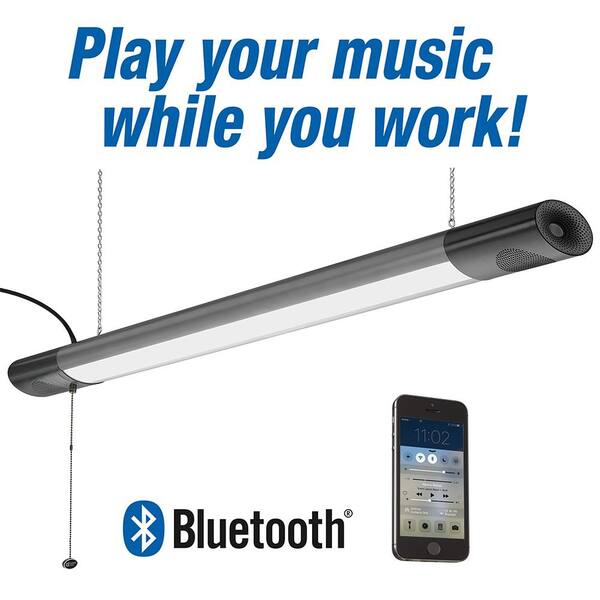 Shop light store with bluetooth speaker