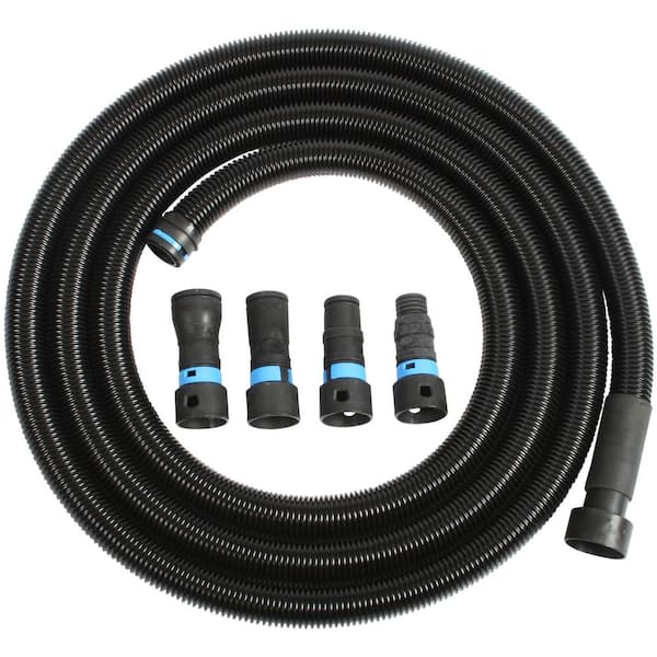 Cen-Tec 16 ft. Quick Click Antistatic Vacuum Hose for Shop Vacs with Expanded Multi-Brand Power Tool Adapter Set