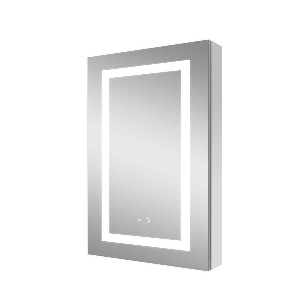 20.1 in. W x 30 in. H Rectangular Aluminum LED Fog Free Medicine Cabinet with Mirror with Outlet, Right Open price history on PriceWatchPro