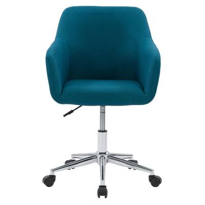 Marlowe Dark Blue Fabric Upholstered Chrome Base Task Chair
