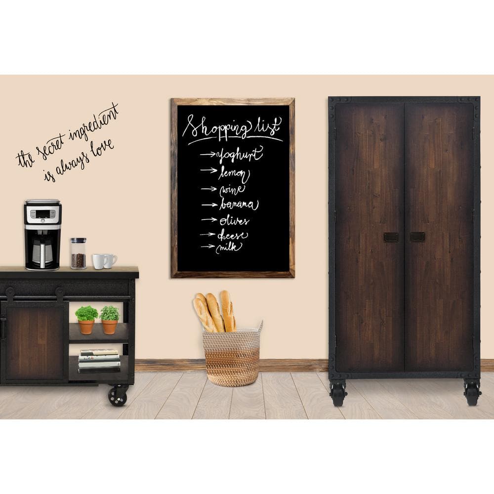 Duramax 36" Industrial Black Metal and Wood Freestanding Cabinet