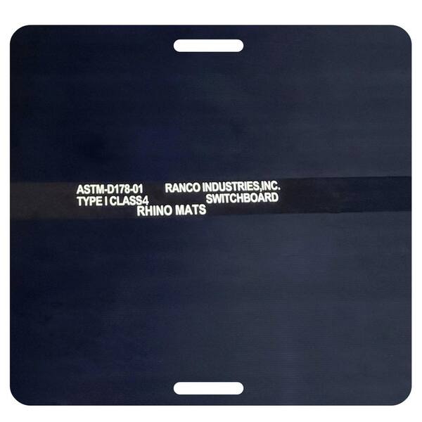 RHINO MATS Fusebox Safety Black 36 in. x 36 in. x 1/2 in. Class4