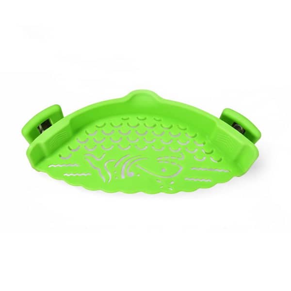 Adjustable Silicone Clip On Strainer Green Heat Resistant Mesh for Pots Pans Bowls Versatile Kitchen Tool