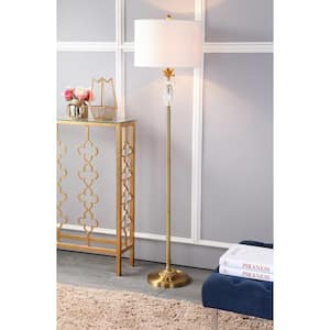 Adalyn 61 in. Clear/Brass Gold Crystal/Metal Floor Lamp