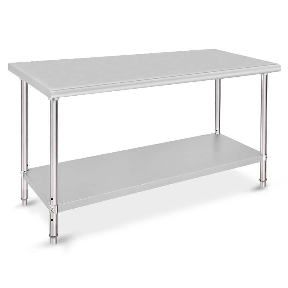 60 in. W x 24 in. D Stainless Steel Mobile Workbench with Undershelf, Adjustable Shelf price history on PriceWatchPro