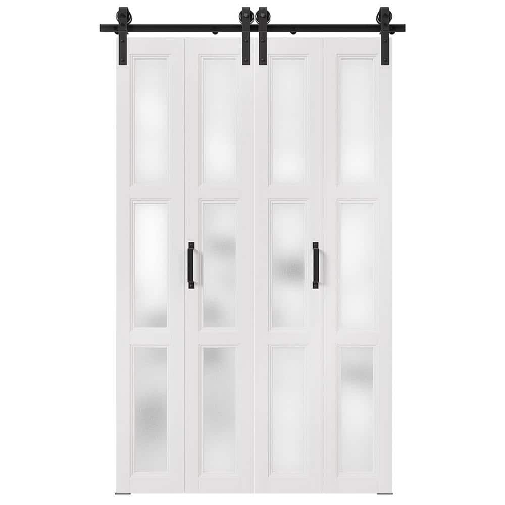 Reviews for TENONER 48 in. x 84 in. 3Lite Frosted Glass BiFold Door