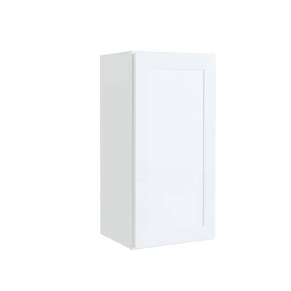 Hampton Bay Courtland 15 in. W x 12 in. D x 30 in. H Assembled Shaker Wall Kitchen Cabinet in Polar White