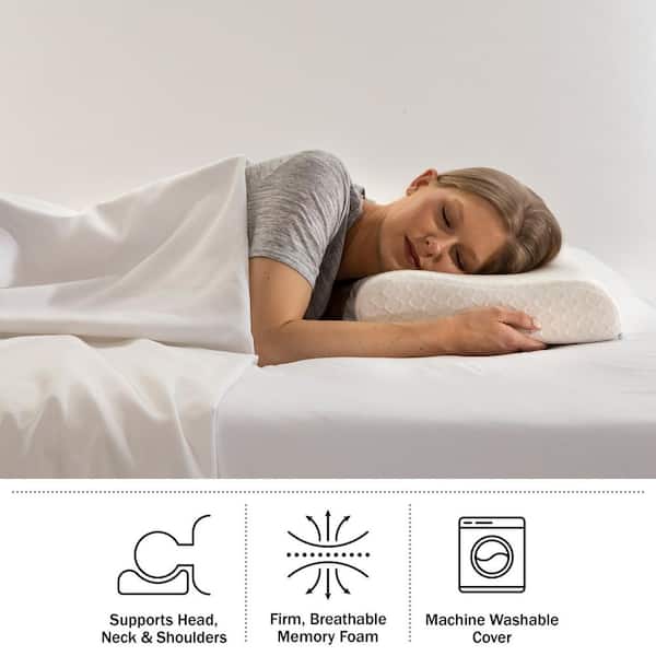 Ergonomic Memory Foam Pillow for Neck Pain-Double Firmness-Free