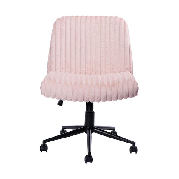 Set of 1 Pink Soft Plush Fabric Occasional Chair with 360° Swivel and Wide 26 in. Padded Seat for Home Office