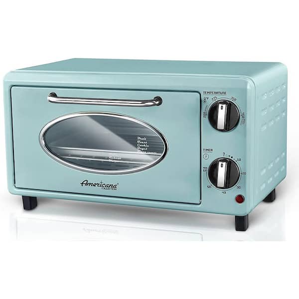Americana Elite Collection Retro 2-Slice Toaster Oven, Mint