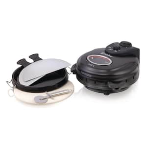 12 in. Black Electric Oven Pizza Maker with Lid
