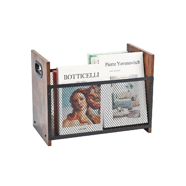 Brown 9 in x 12 in Metal Freestanding Magazine Rack HDDHCPNDRM - The ...