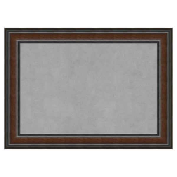 Amanti Art Cyprus Walnut 29 in. x 21 in. Framed Magnetic Board