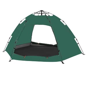 6.5 ft. L x 5 ft. W 4 Person Portable Green Waterproof CampingTent for Outdoor, Camping, Beach