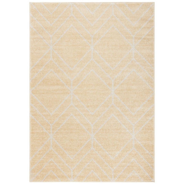 Adirondack 5 ft. x 8 ft. Gold/Light Gray Diamond Area Rug