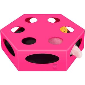 Interactive Cat Maze Box Toy with multifunctional ball, Pink