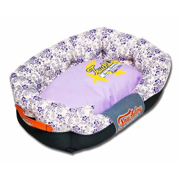 Touchdog Large Lavender Purple and Cream White Bed