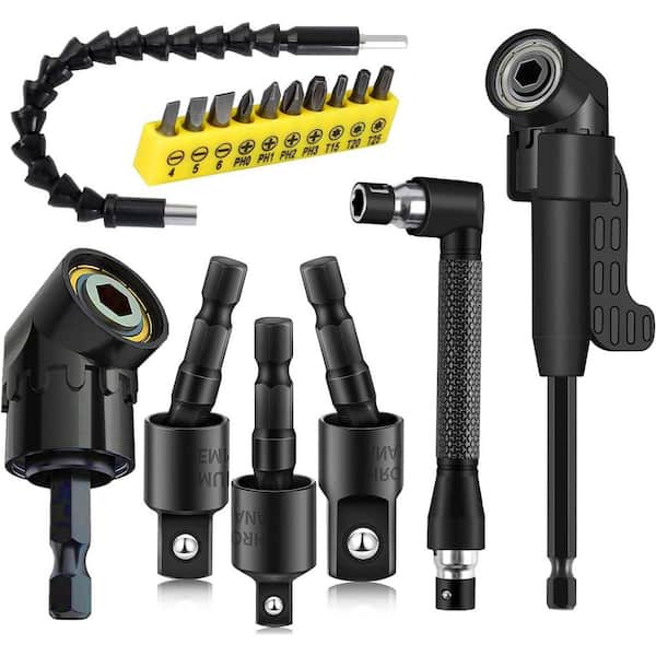 17Pcs Flexible Drill Bit Extension, Include 3Pcs Rotatable Socket Adapter