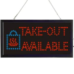 19 in. x 10 in. LED Rectangular Take-Out Available Sign with 2 Display Modes