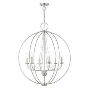 Livex Lighting Aria 5 Light Polished Nickel Chandelier 40905-35