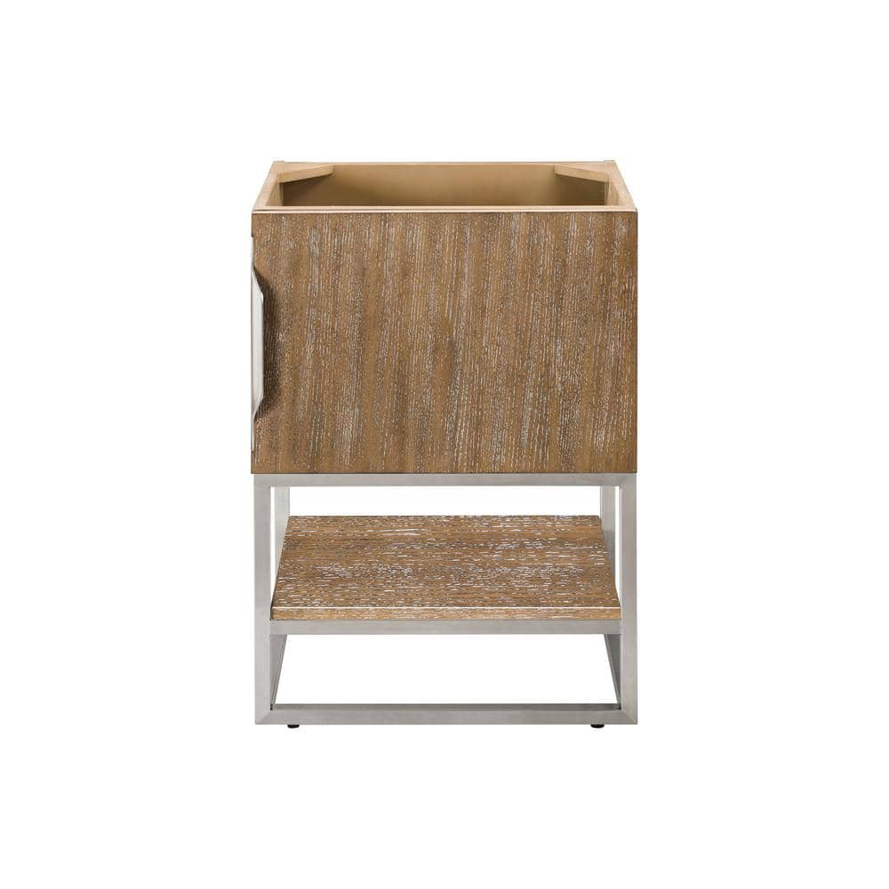 Latte Oak and White Glossy Single Wall-Mount Vanity Set