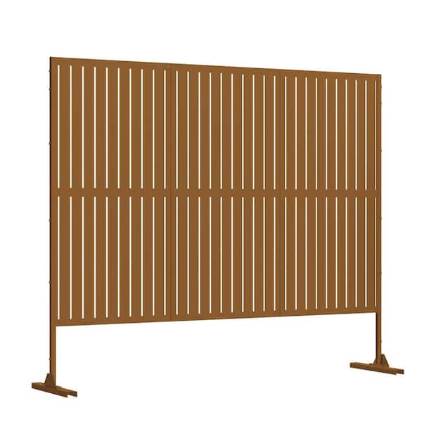 PexFix 75 in. x 48 in. Brown Patio Privacy Screen with Stand