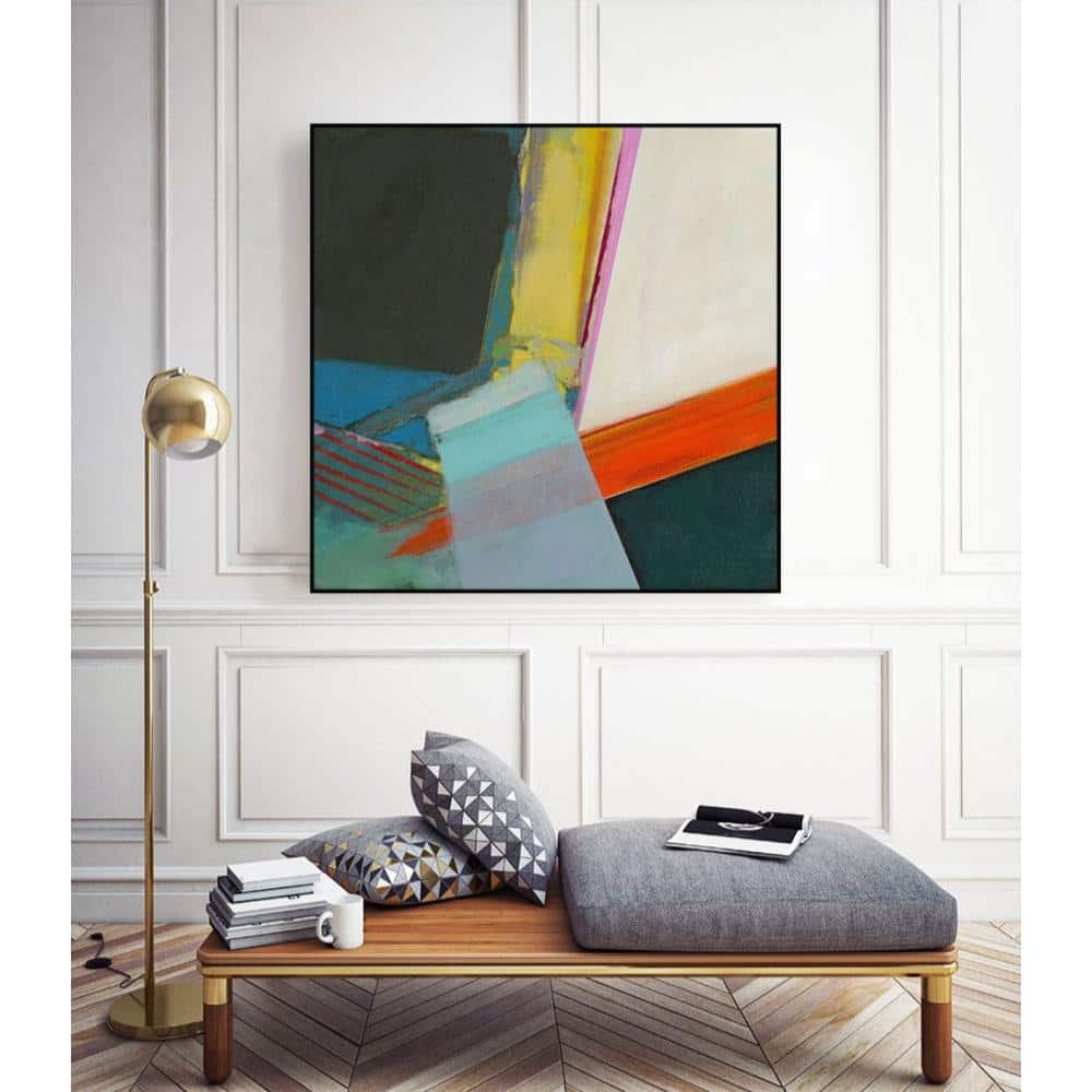Abstract Multicolor Framed Canvas Print 30 x 30 Inches