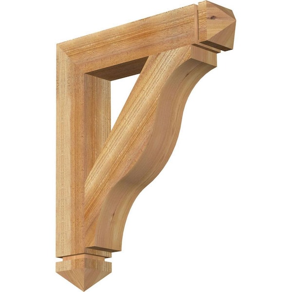 Ekena Millwork 4 in. x 26 in. x 22 in. Western Red Cedar Funston Arts and Crafts Rough Sawn