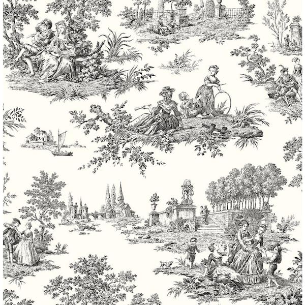 NextWall Inkwell Chateau Toile Vinyl Peel and Stick Wallpaper Roll (Covers 30.75 sq. ft.)