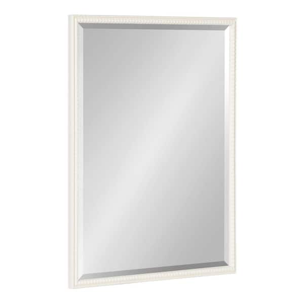 Kate and Laurel Makenna 20.00 in. W x 30.00 in. H White Rectangle Traditional Framed Decorative Wall Mirror