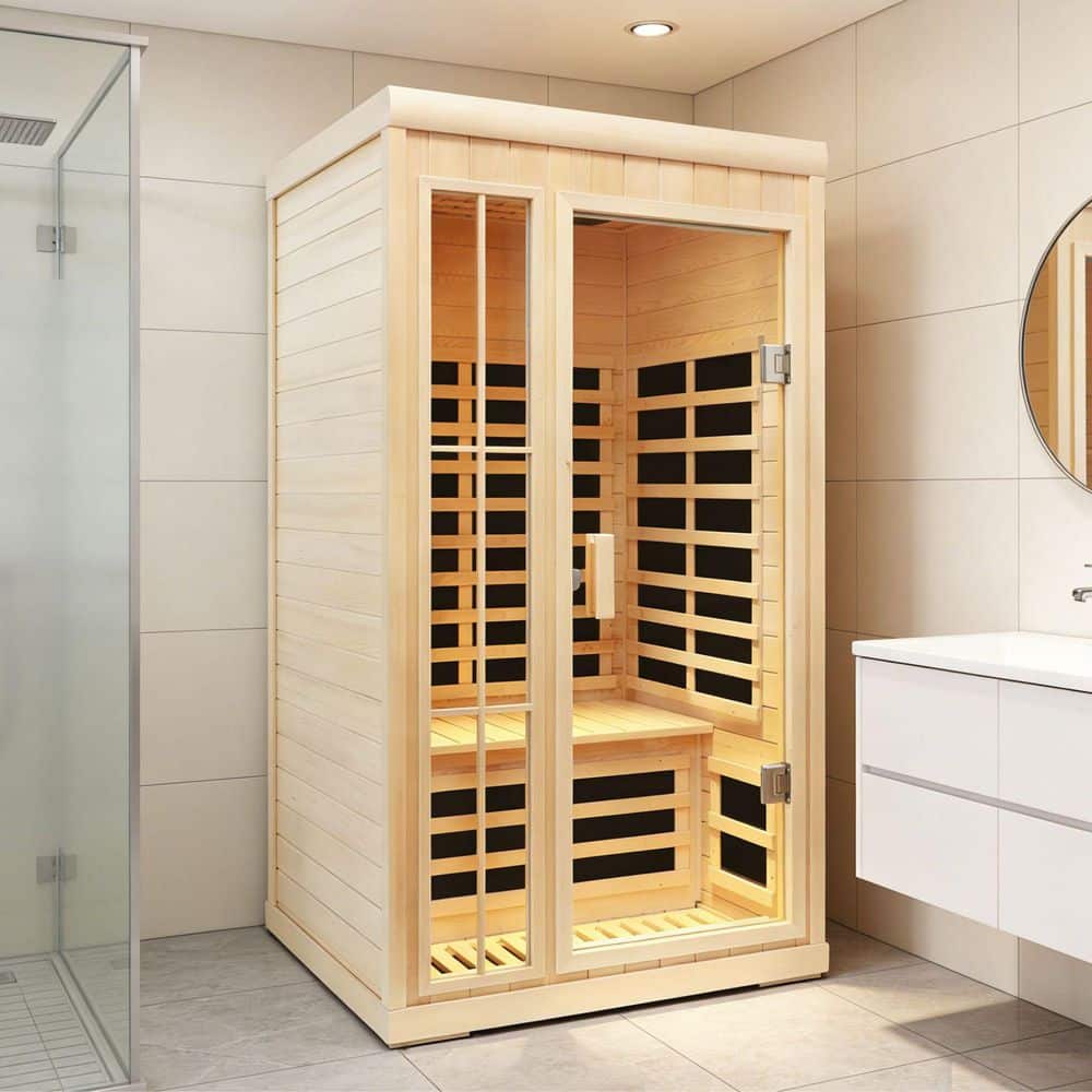Spygo Moray 2-Person Indoor Hemlock Infrared Sauna with 7 Far