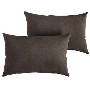 Sunbrella Canvas Java Rectangle Indoor/Outdoor Lumbar Pillow (2-Pack)